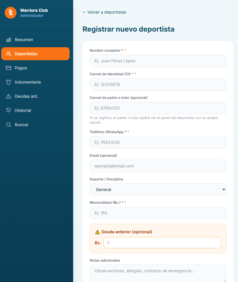 Nuevos Deportistas